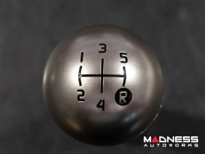 FIAT 500 Gear Shift Knob - ABARTH Turismo - Aluminum + Silver Carbon Fiber 